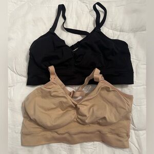Kindred Bravely Black and Tan Pumping/Nursing Bras duo